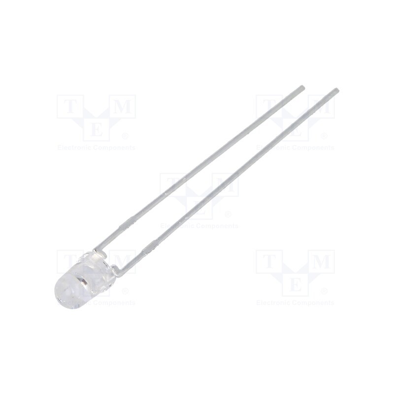 10 pcs : HLMP-K105 - LED, 3mm, red, 35.2÷65mcd, 45°, Front: convex, 1.8÷2.2V