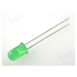 10 pcs : L-53GD-12V - LED, 5mm, green, 8÷20mcd, 60°, Front: convex, 12÷14V, No.of term: 2