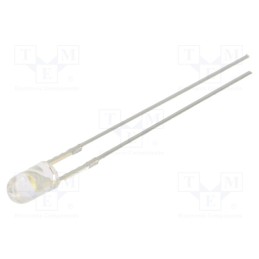 10 pcs : OSM54P3E31B - LED, 3mm, white warm, 18000÷22000mcd, 30°, Front: convex, 2.9÷3.4V