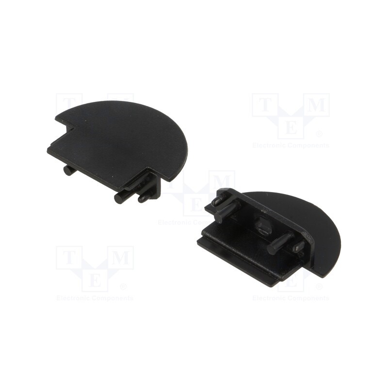 10 set : A3060002 -AS - Cap for LED profiles, black, 2pcs, ABS, with hole, GROOVE14