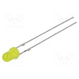 10 pcs : OSY5LU3164A-5V - LED, 3mm, yellow, 45÷68mcd, 60°, Front: convex, 5V, No.of term: 2