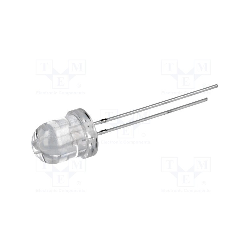 10 pcs : OSM5DK8131A - LED, 8mm, white warm, 14400÷18000mcd, 30°, Front: convex, 2.9÷3.6V