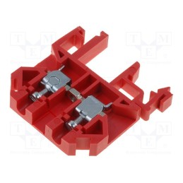 10 pcs : 11221311 - Splice terminal: rail, 0.5÷4mm2, ways: 1, terminals: 2, red, 500V