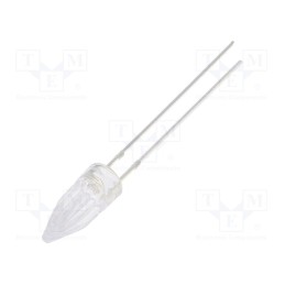10 pcs : OSR5PA58A1B - LED, 5mm, red, 1120÷1560mcd, 100°, Front: Rocket, 2.1÷2.6V, THT