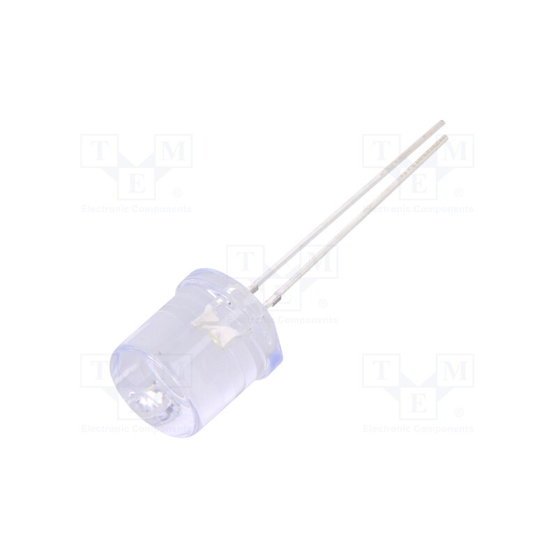 10 pcs : OSW5DKA6A1A - LED, 10mm, white cold, 1560÷2180mcd, 100°, Front: flat, 2.7÷3.4V