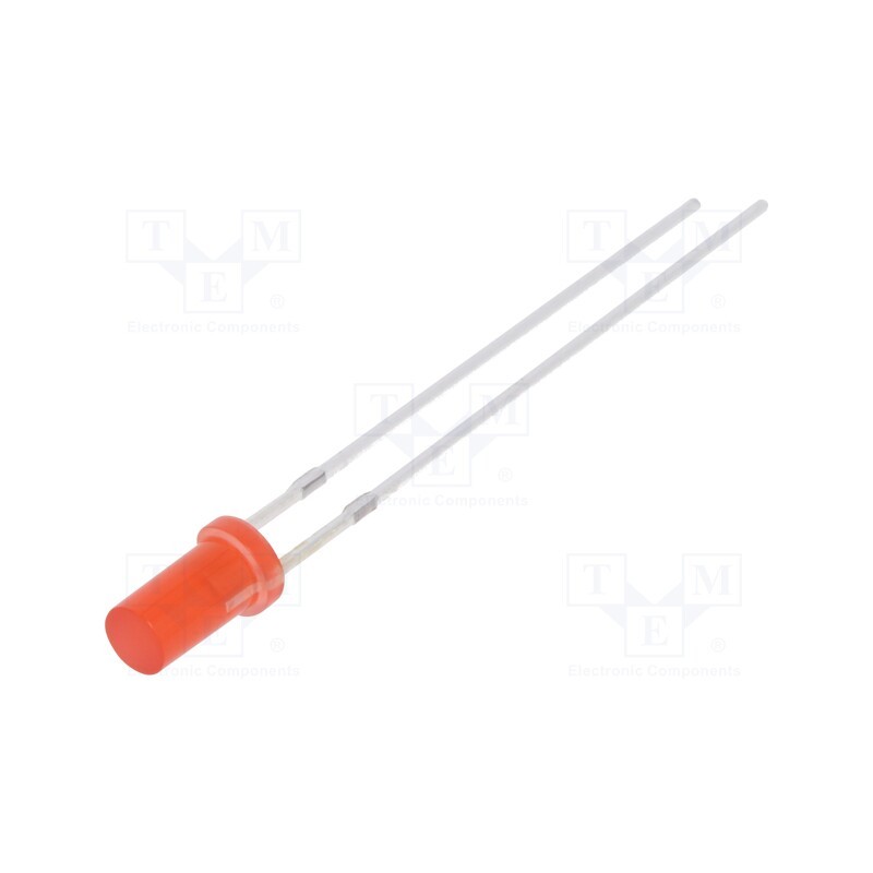 10 pcs : OSR5PA3NE4A - LED, 3mm, red, 330÷500mcd, 140°, Front: flat, 1.8÷2.6V, No.of term: 2