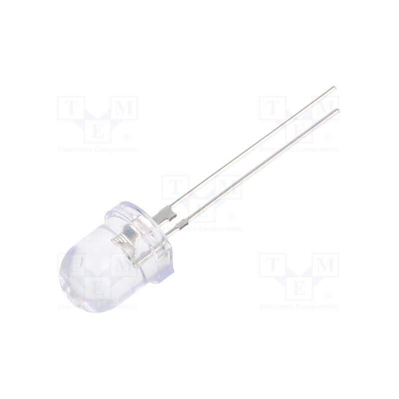 10 pcs : OS5YKA8131P - LED, 8mm, yellow, 35000÷40000mcd, 30°, Front: convex, 2÷2.8V