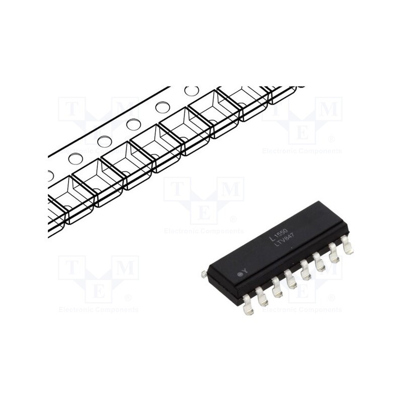 10 pcs : LTV-847S - Optocoupler, SMD, Ch: 4, OUT: transistor, Uinsul: 5kV, Uce: 35V