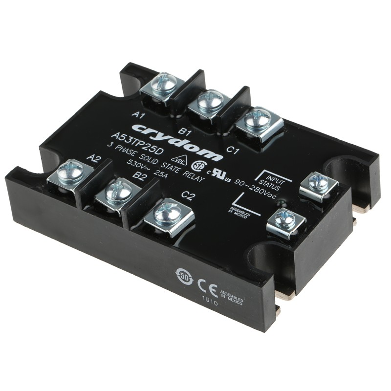 1 pcs - Sensata / Crydom 53TP Series Solid State Relay, 25 A rms Load, Panel Mount, 530 V rms Load, 280 V rms Control