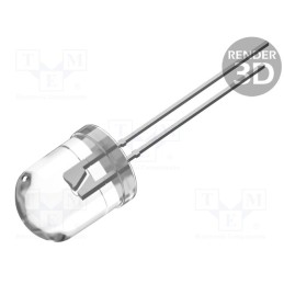 10 pcs : OS5RAAA131A - LED, 10mm, red, 25000÷30000mcd, 30°, Front: convex, 1.8÷2.6V