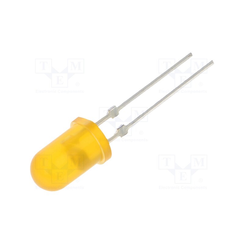10 pcs : OSO5PA5A34G-1 - LED, 5mm, orange, 6600÷8000mcd, 30°, Front: convex, 1.8÷2.6V, 130mW