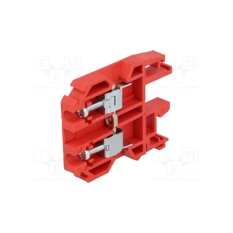10 pcs : 11321311 - Splice terminal: rail, 0.5÷6mm2, ways: 1, terminals: 2, red, 500V