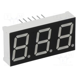 10 pcs : OPD-T5620YG-BW - Display: LED, 7-segment, 14.2mm, 0.56', No.char: 3, yellow-green