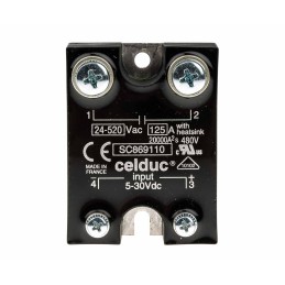 1 pcs - Celduc SC8 Series Solid State Relay, 125 A Load, Panel Mount, 400 V rms Load, 30 V dc Control