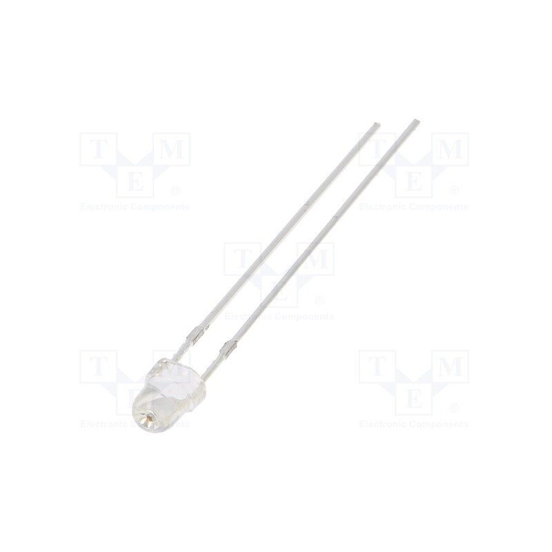 10 pcs : OSR5PA3VA1A - LED, 3mm, red, 500mcd, 100°, Front: convex, 2.1V, No.of term: 3