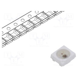 10 pcs : IN-PI22TAT5R5G5B - Programmable LED, SMD, 2427,PLCC4, RGB, 2.7x2.4x1.1mm, 4.5÷5.5V