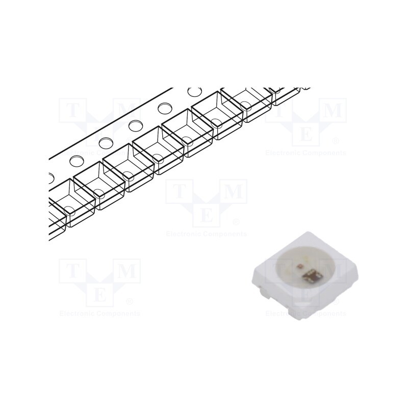 10 pcs : IN-PI22TAT5R5G5B - Programmable LED, SMD, 2427,PLCC4, RGB, 2.7x2.4x1.1mm, 4.5÷5.5V