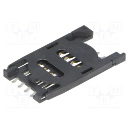 10 pcs : 115B-BAA0-R01 - Connector: for cards, SIM, with hinged holder, SMT, gold-plated