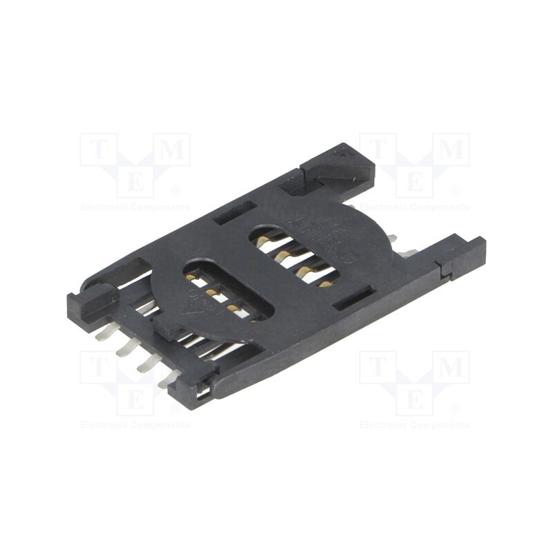 10 pcs : 115B-BAA0-R01 - Connector: for cards, SIM, with hinged holder, SMT, gold-plated