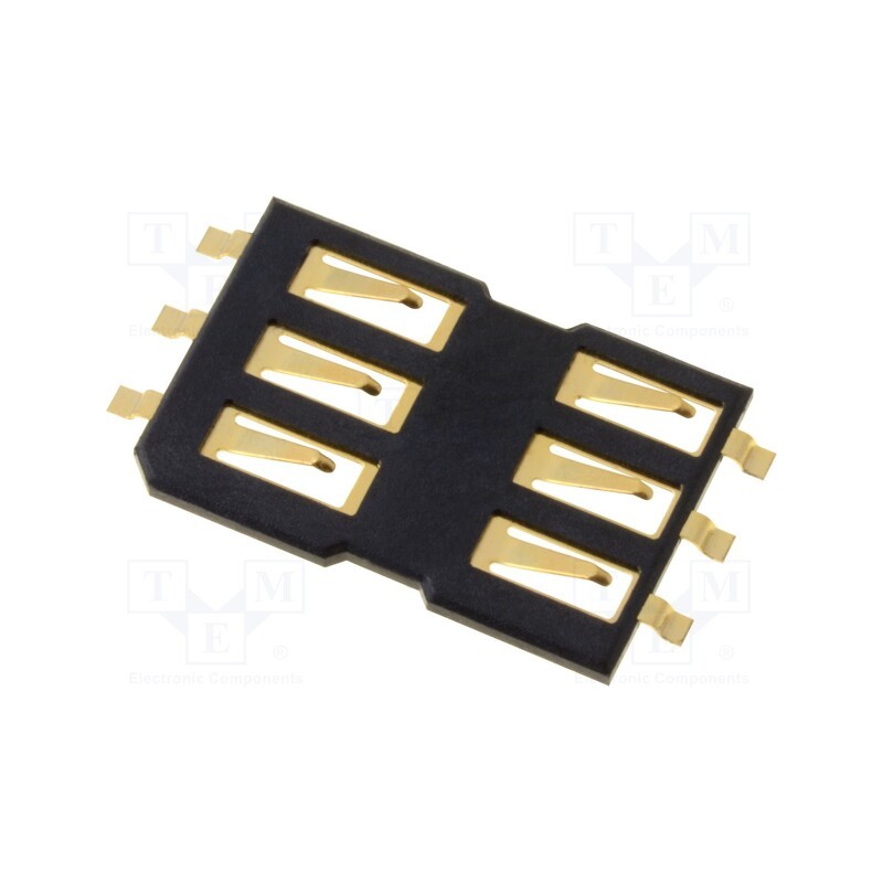 10 pcs : 115E-AEB0-R01 - Connector: for cards, SIM, without cover,without ejector, SMT