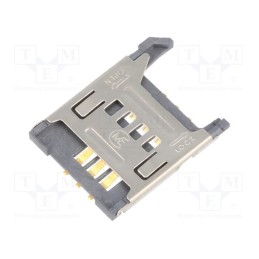 10 pcs : 115G-AAAA-R - Connector: for cards, SIM, without ejector,with cover, SMT, PIN: 6