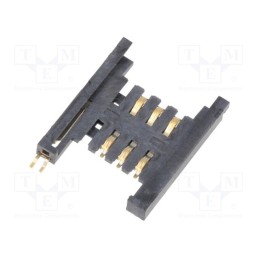 10 pcs : 115J-ACO0 - Connector: for cards, SIM, without ejector, SMT, gold flash, PIN: 6