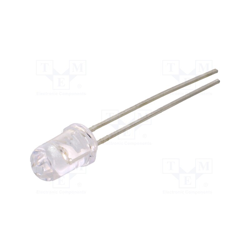 10 pcs : LTL2T3TBK5 - LED, 5mm, blue, 520÷3200mcd, 30°, Front: convex, 3.5÷3.8V