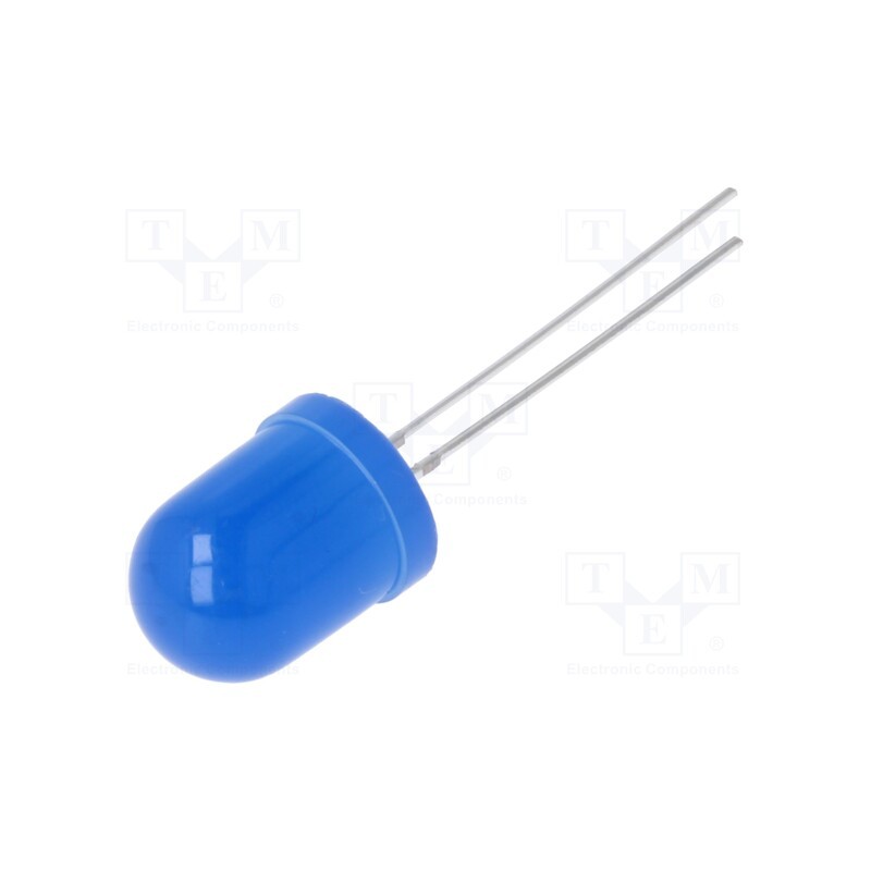 10 pcs : OSB5DAA134A-1MA - LED, 10mm, blue, 500÷1120mcd, 30°, Front: convex, 2.8÷3.4V, -30÷85°C