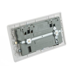 1 pcs - BG Electrical White 2 Gang Power Socket, 2 Poles, 13A, Type G - British, USB