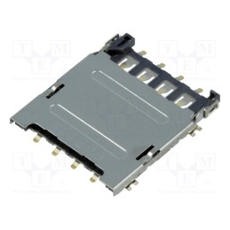 10 pcs : 115R-BCA0 - Connector: for cards, Micro SIM, with hinged cover, SMT, PIN: 8