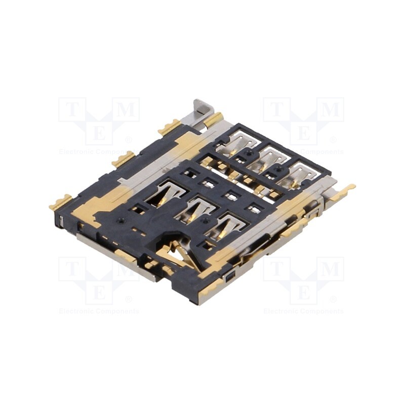 10 pcs : 115S-ACA0 - Connector: for cards, Nano SIM, with push button, SMT, PIN: 6