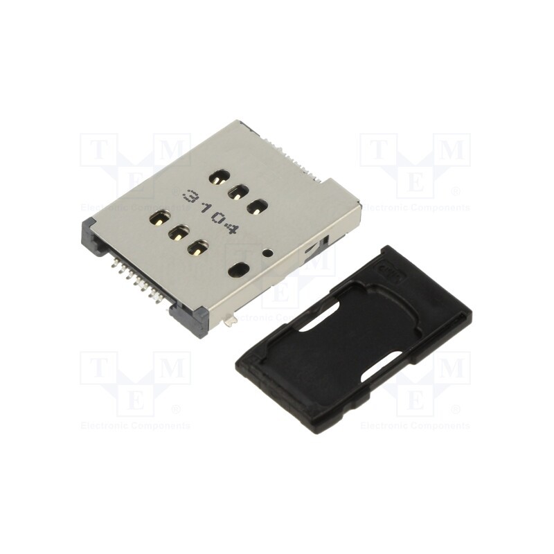 10 set : 115U-B100+115U-T003 - Connector: for cards, Nano SIM, push-push,SIM x2, SMT, PIN: 6