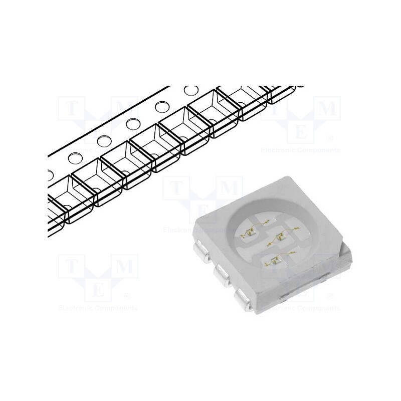 50 pcs : OF-SMD5060BL-W - LED, SMD, 5060,PLCC6, blue, 2÷3lm, 800÷1000mcd, 5x5x1.6mm, 120°