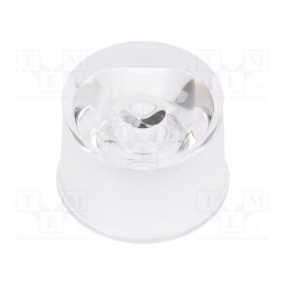50 pcs : OEHW2030GF - LED lens, round, colourless, 30°, with holder