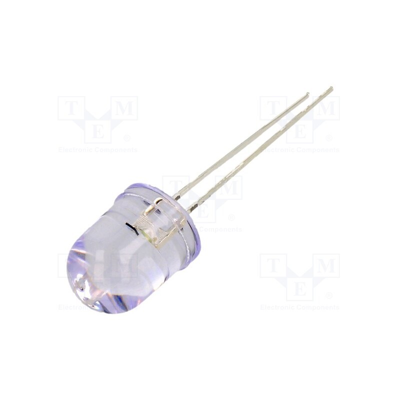 10 pcs : OSB64LA131A-CRLED14 - CRLED, 10mm, blue (ice blue), 10000mcd, 30°, Front: convex, 5.5÷20V