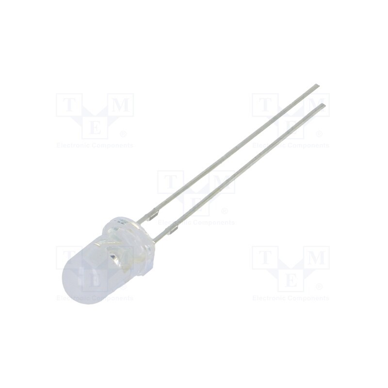10 pcs : OS5YEA51A5A - LED, 5mm, yellow, 2180÷3000mcd, 100°, Front: convex, 1.8÷2.6V
