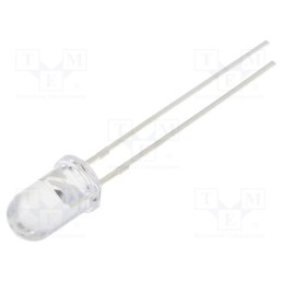 10 pcs : OSM5DK5111A-1MA - LED, 5mm, white warm, 1560÷2180mcd, 15°, Front: convex, 2.6÷3.3V