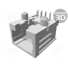 10 pcs : 1-1705951-1 - Socket, RJ45, PIN: 8, Layout: 8p8c, Locking: bottom latch, on PCBs