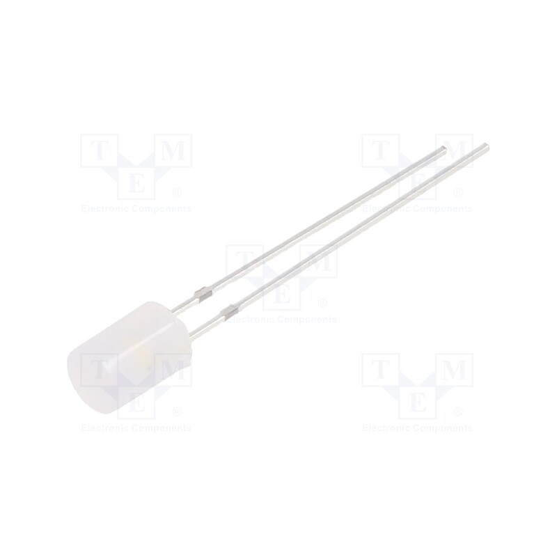 10 pcs : OSM5DK5GE2B-12V - LED, 5mm, white warm, 500÷750mcd, 140°, Front: flat, 15V, -30÷85°C