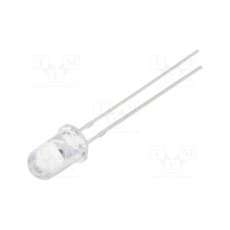 10 pcs : OSW5DK5111A-1MA - LED, 5mm, white cold, 2180÷3000mcd, 15°, Front: convex, 2.6÷3.3V