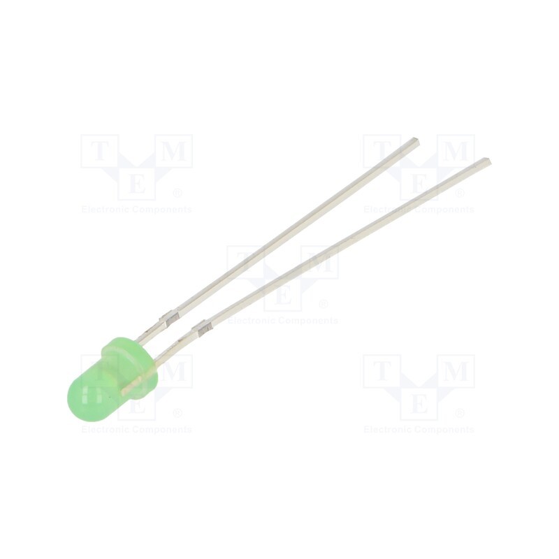 10 pcs : OSPPD23134A - LED, 3mm, green, 4200÷5800mcd, 30°, Front: convex, 2.7÷3.4V, 102mW
