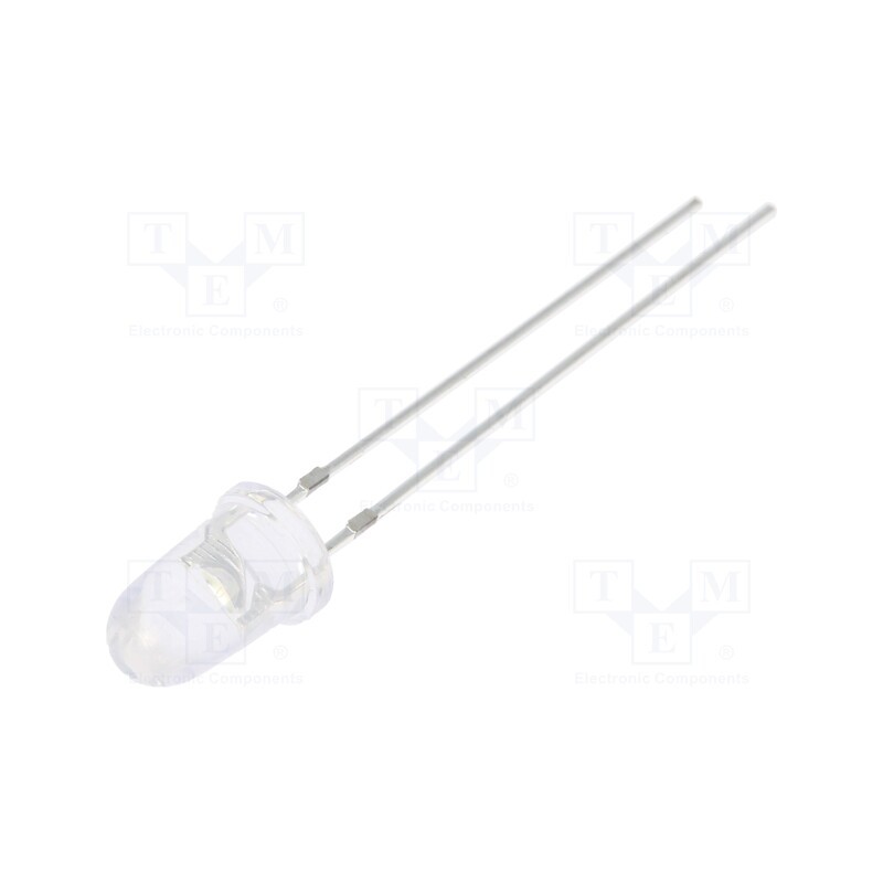 10 pcs : OSW5DK5201A - LED, 5mm, white cold, 72000÷80000mcd, 8°, Front: convex, 2.9÷3.6V
