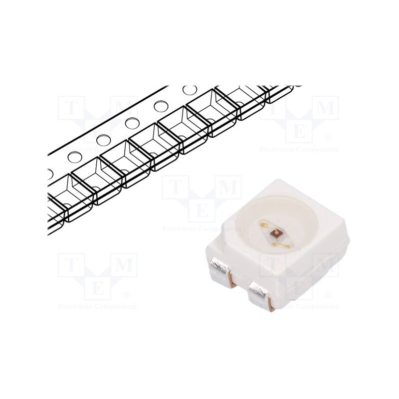 10 pcs : HSMA-A401-U45M1 - LED, SMD, 3528,PLCC4, amber, 450÷1125mcd, 3.5x2.8x1.9mm, 120°, 50mA