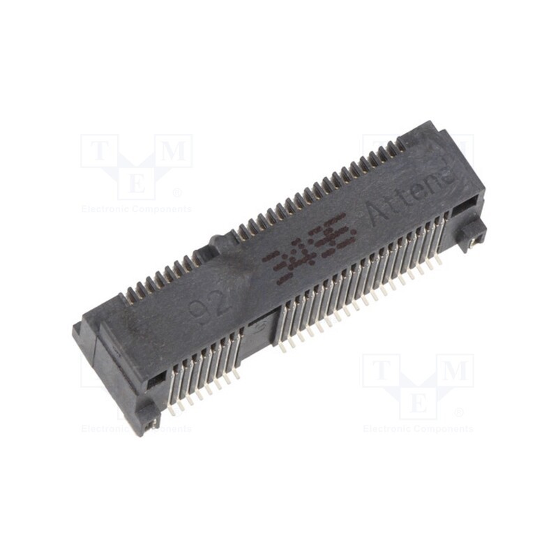 10 pcs : 119A-92A00-R02 - Connector: PCI Express mini, horizontal, SMT, gold-plated, PIN: 52