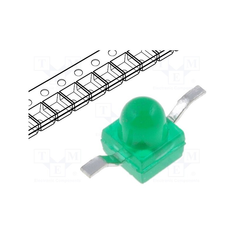 10 pcs : KM-27SGD-09 - LED, SMD, Gull wing, green, 2.5÷10mcd, 2.21x2.92x2.21mm, 40°, 20mA