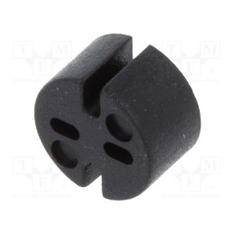 50 pcs : 8GE04V80379 - Spacer sleeve, LED, Øout: 5.1mm, ØLED: 5mm, L: 3mm, black, UL94V-0