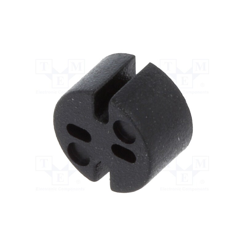 50 pcs : 8GE04V80379 - Spacer sleeve, LED, Øout: 5.1mm, ØLED: 5mm, L: 3mm, black, UL94V-0