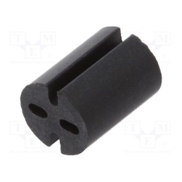 50 pcs : 8GE04V80559 - Spacer sleeve, LED, Øout: 5.1mm, ØLED: 5mm, L: 7mm, black, UL94V-0
