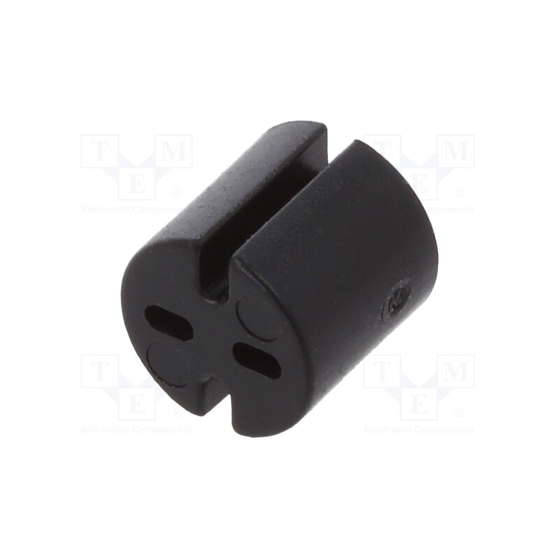 50 pcs : 8GE04V80557 - Spacer sleeve, LED, Øout: 5.1mm, ØLED: 5mm, L: 5mm, black, UL94V-0