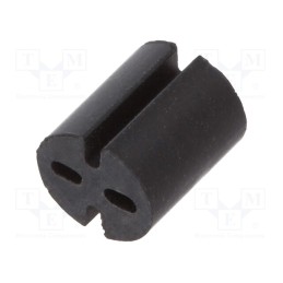 50 pcs : 8GE04V80558 - Spacer sleeve, LED, Øout: 5.1mm, ØLED: 5mm, L: 6mm, black, UL94V-0